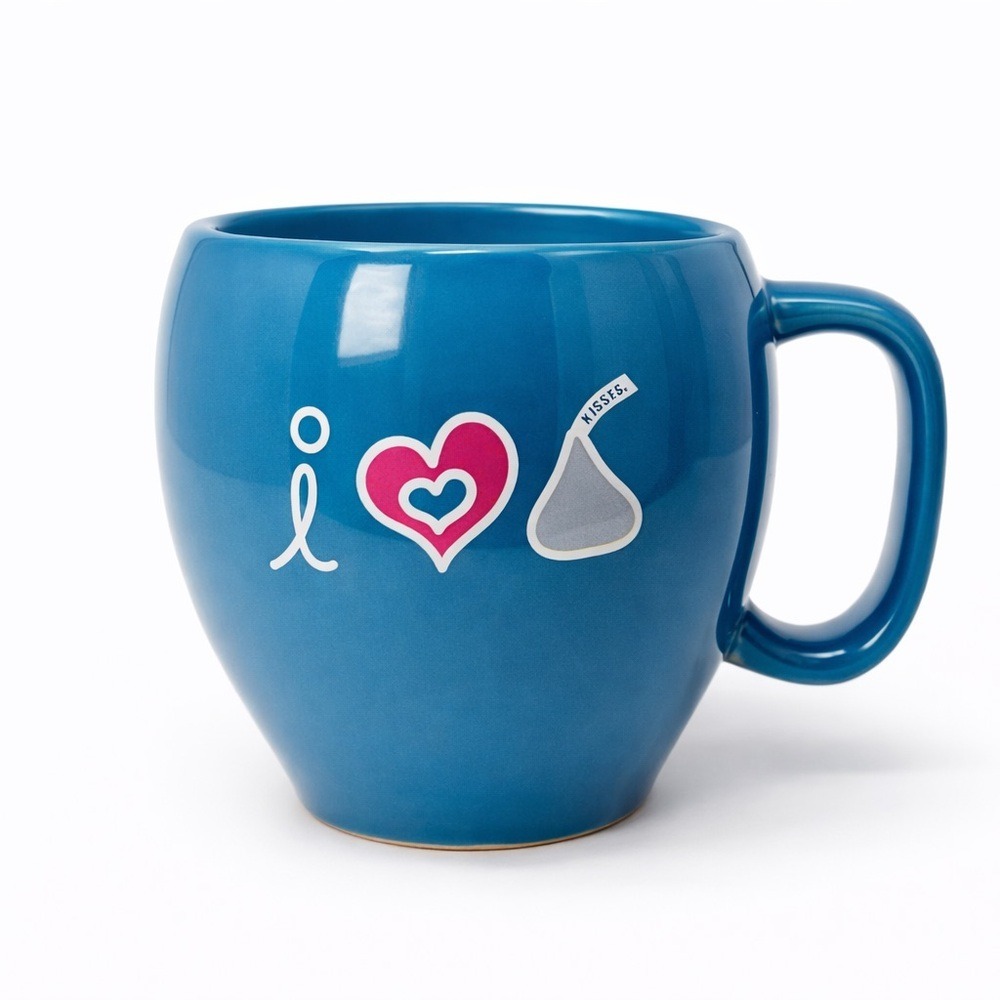 Hershey's Kisses Mug I Love Kisses Blue Coffee Cup Licensed Collectible Gift